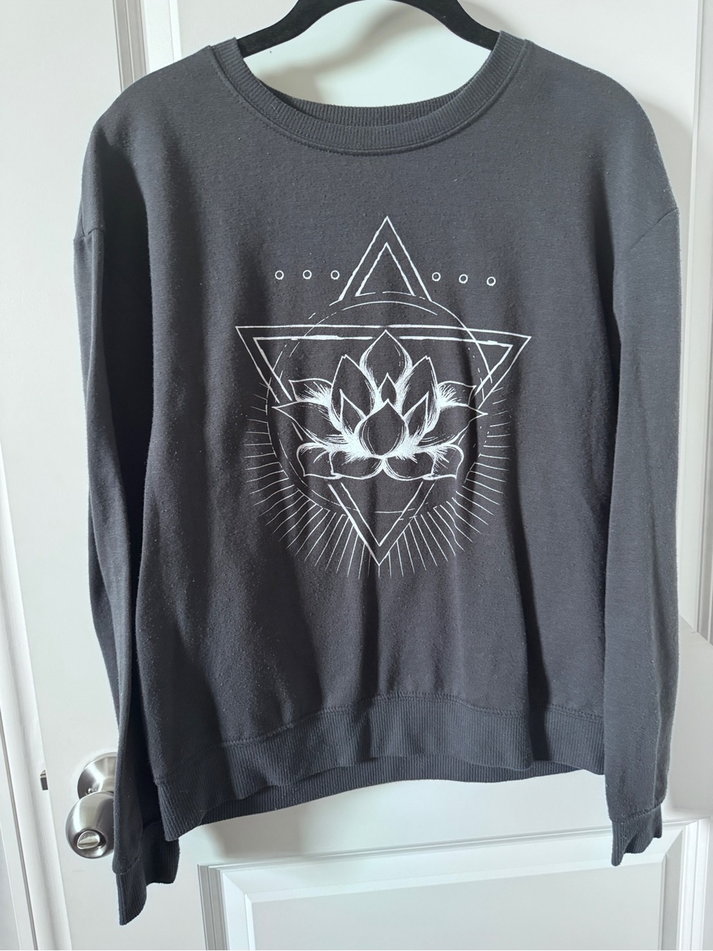 Miken Charcoal Black Sweatshirt with White Logo Graphic-Medium